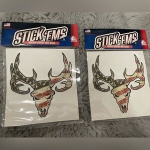American Flag Deer Skull Vinyl Stickers